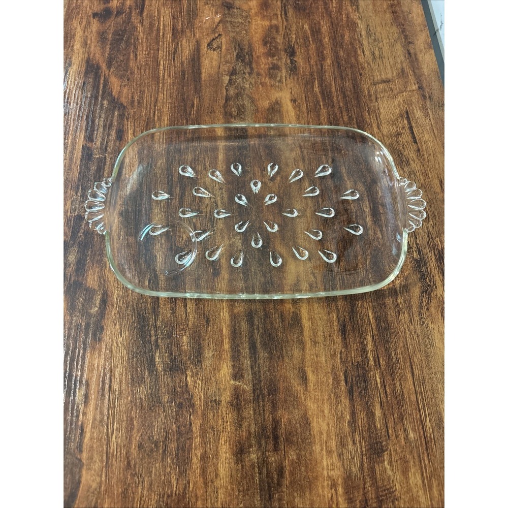 Vintage Hazel Atlas Glass Teardrop Snack Tray Luncheon PLATE ONLY Serving